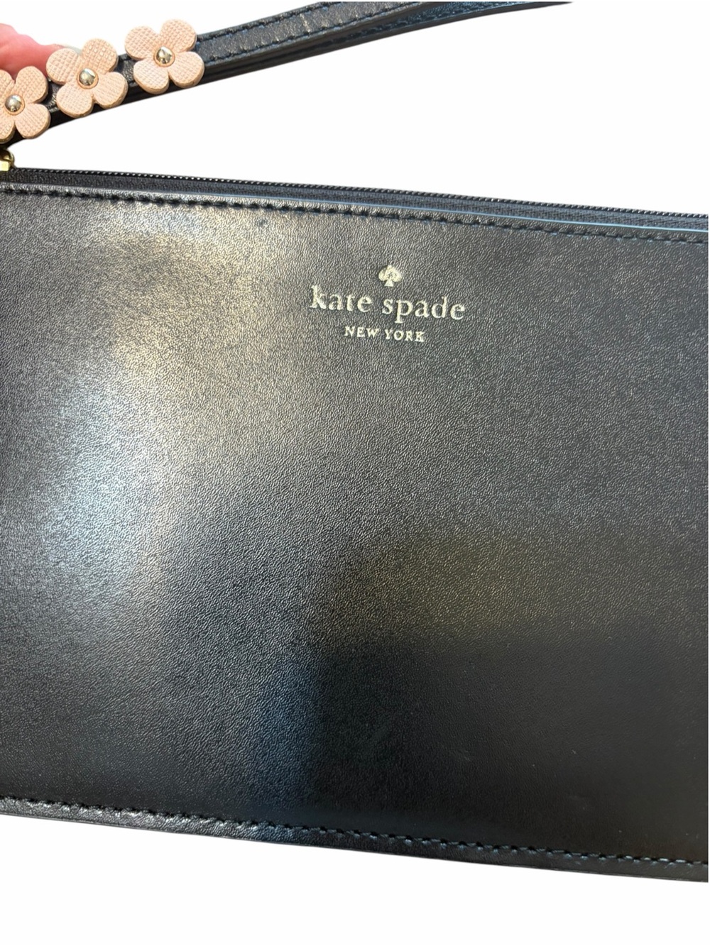 Kate Spade Felicity Floral Applique Leather Eli Wristlet, Black $89 Retail - Picture 2 of 5